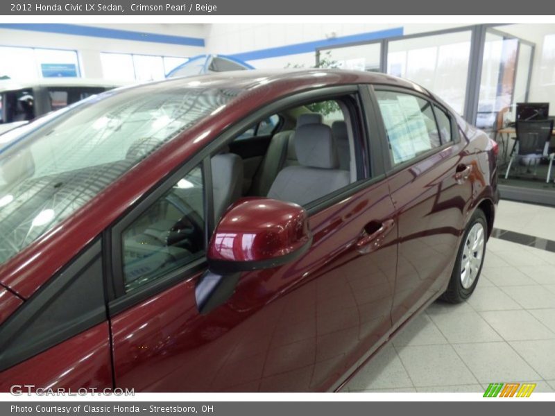 Crimson Pearl / Beige 2012 Honda Civic LX Sedan