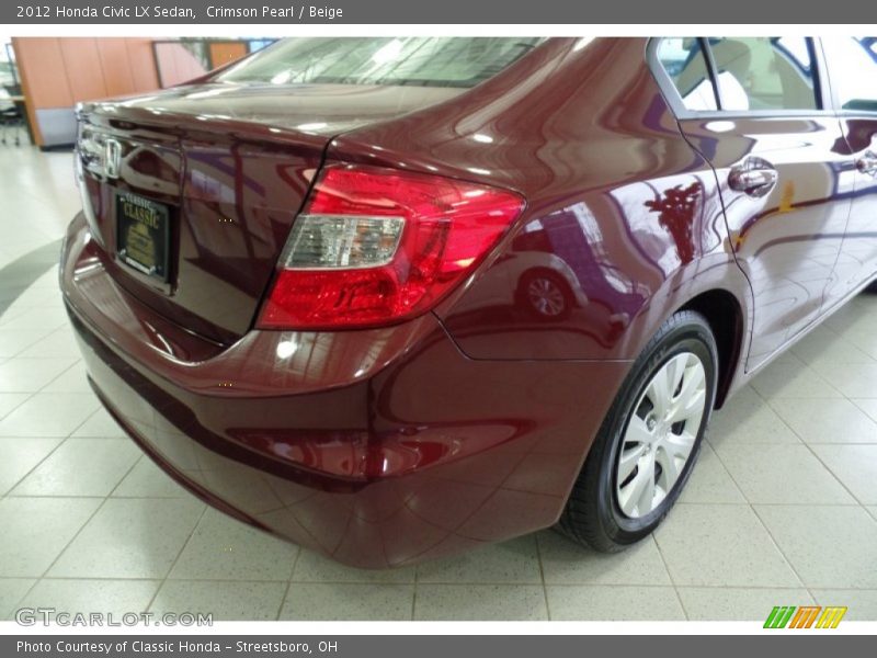 Crimson Pearl / Beige 2012 Honda Civic LX Sedan