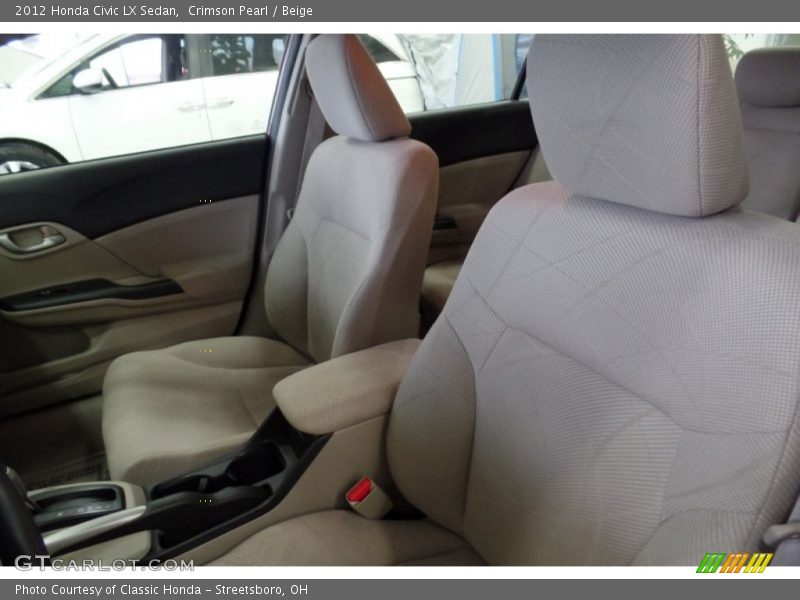 Crimson Pearl / Beige 2012 Honda Civic LX Sedan