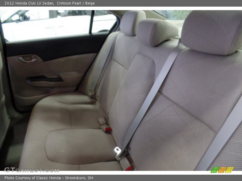 Crimson Pearl / Beige 2012 Honda Civic LX Sedan