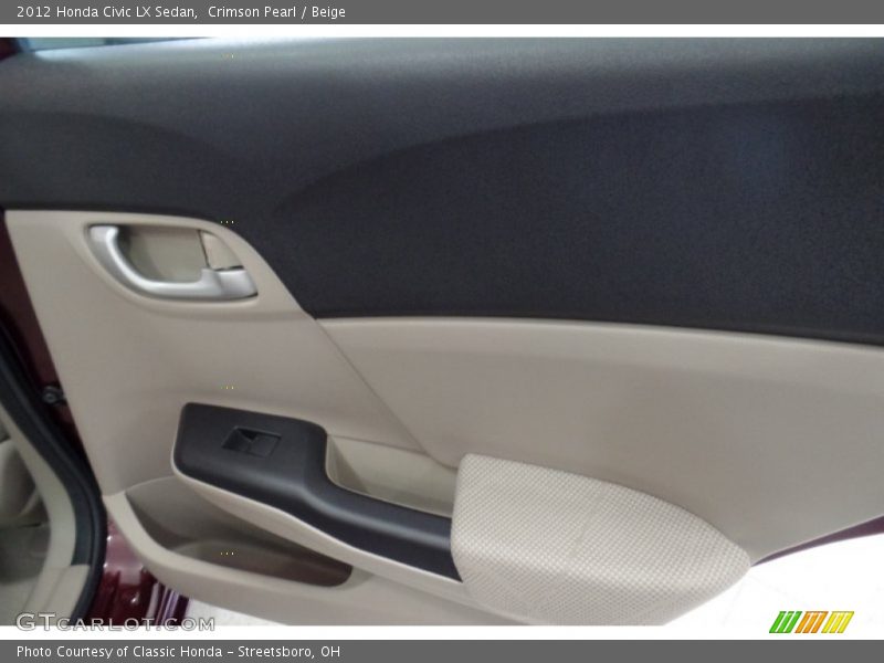 Crimson Pearl / Beige 2012 Honda Civic LX Sedan