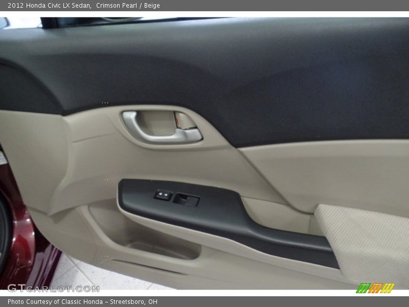 Crimson Pearl / Beige 2012 Honda Civic LX Sedan