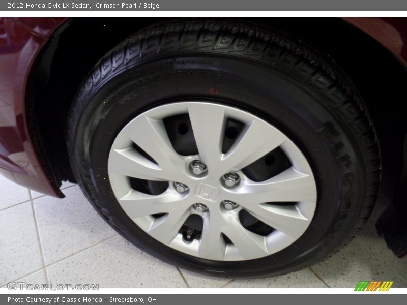 Crimson Pearl / Beige 2012 Honda Civic LX Sedan