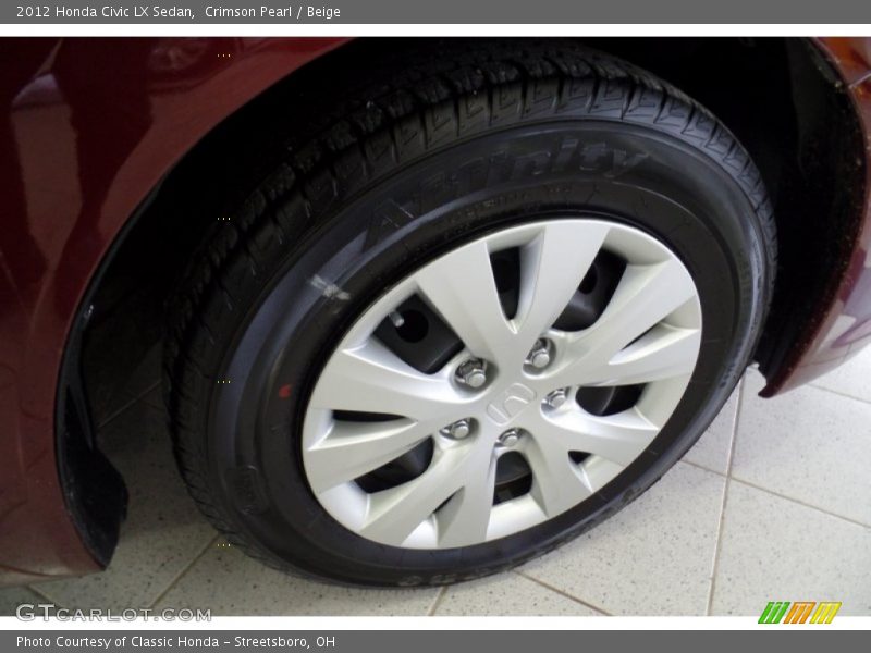 Crimson Pearl / Beige 2012 Honda Civic LX Sedan