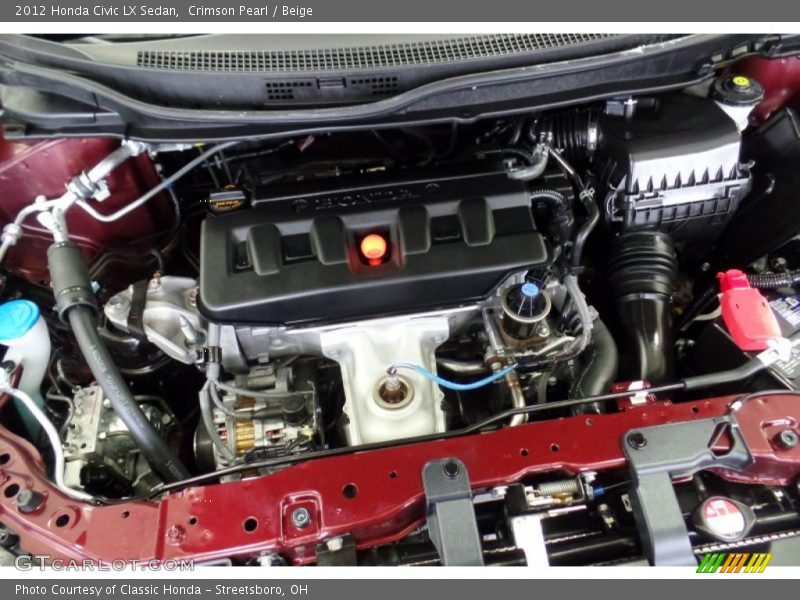 Crimson Pearl / Beige 2012 Honda Civic LX Sedan