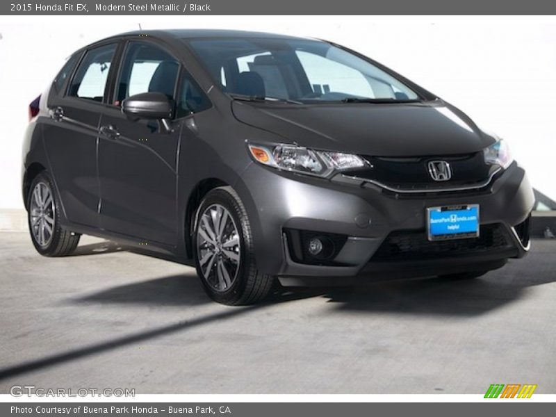 Modern Steel Metallic / Black 2015 Honda Fit EX