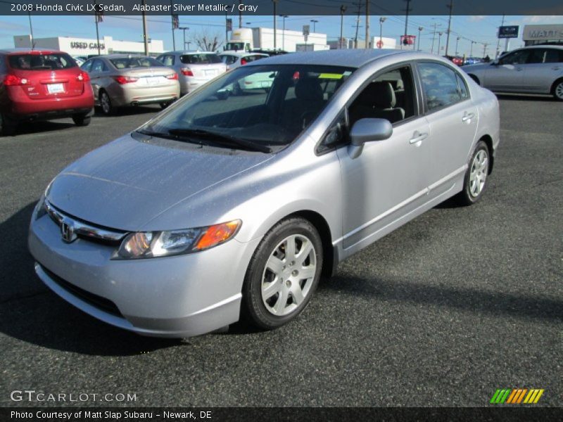 Alabaster Silver Metallic / Gray 2008 Honda Civic LX Sedan