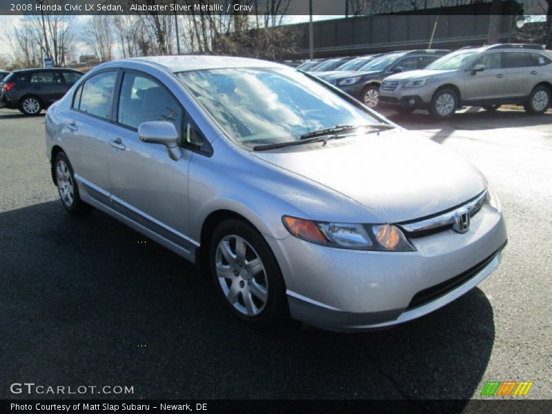 Alabaster Silver Metallic / Gray 2008 Honda Civic LX Sedan