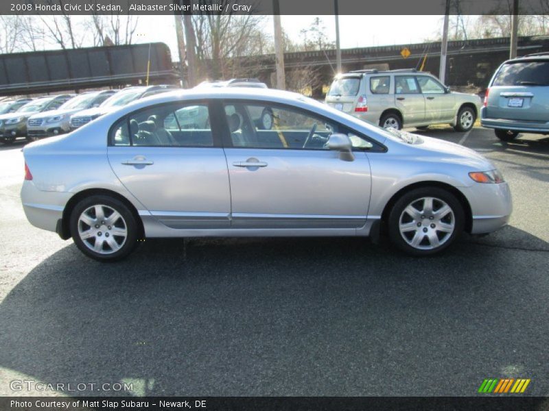 Alabaster Silver Metallic / Gray 2008 Honda Civic LX Sedan