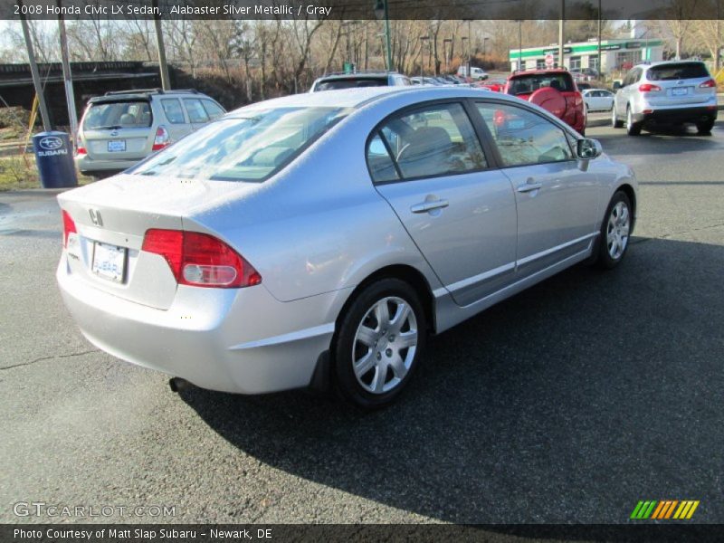 Alabaster Silver Metallic / Gray 2008 Honda Civic LX Sedan