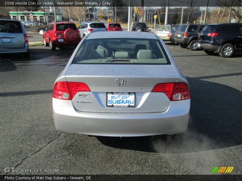Alabaster Silver Metallic / Gray 2008 Honda Civic LX Sedan
