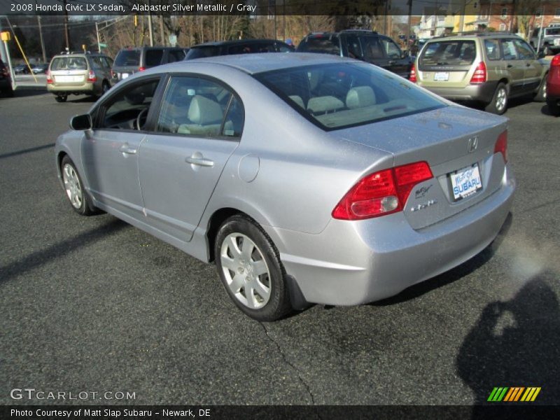Alabaster Silver Metallic / Gray 2008 Honda Civic LX Sedan