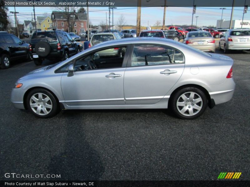 Alabaster Silver Metallic / Gray 2008 Honda Civic LX Sedan