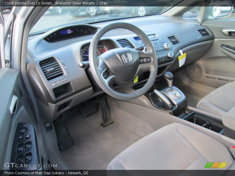 Alabaster Silver Metallic / Gray 2008 Honda Civic LX Sedan