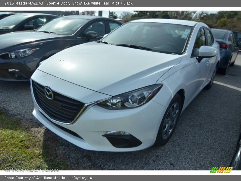 Snowflake White Pearl Mica / Black 2015 Mazda MAZDA3 i Sport 4 Door