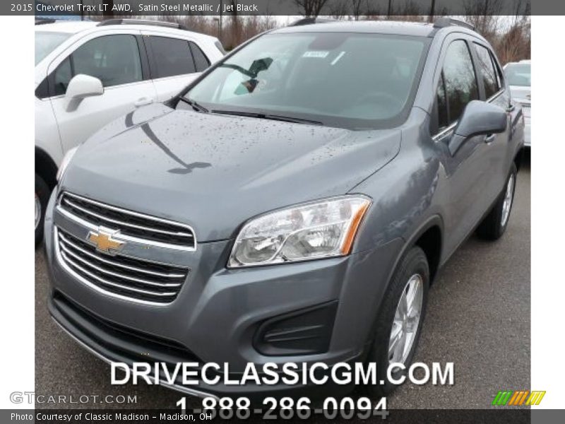 Satin Steel Metallic / Jet Black 2015 Chevrolet Trax LT AWD
