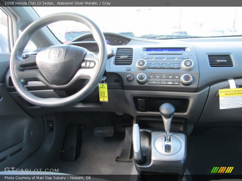Alabaster Silver Metallic / Gray 2008 Honda Civic LX Sedan