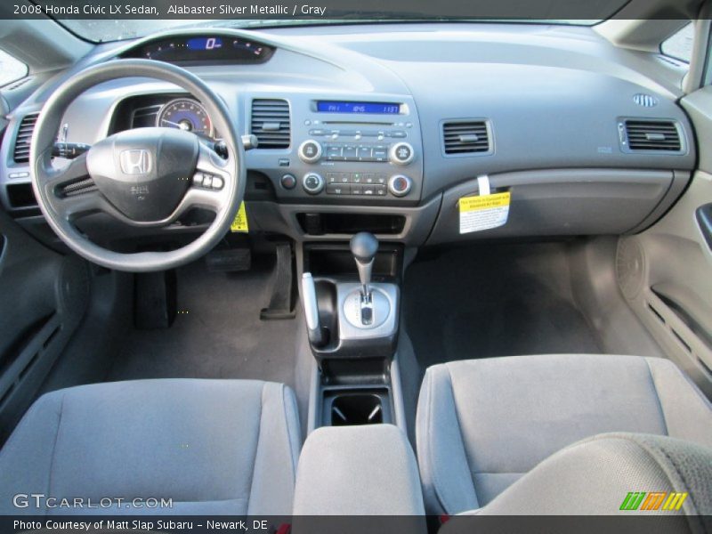 Alabaster Silver Metallic / Gray 2008 Honda Civic LX Sedan