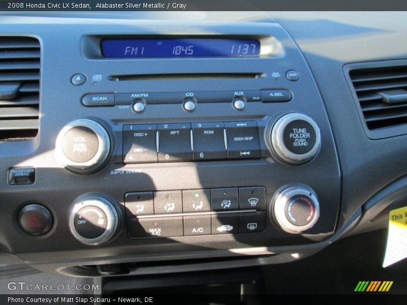 Alabaster Silver Metallic / Gray 2008 Honda Civic LX Sedan