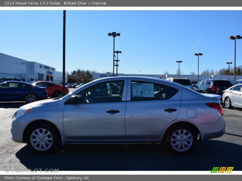 Brilliant Silver / Charcoal 2014 Nissan Versa 1.6 S Sedan
