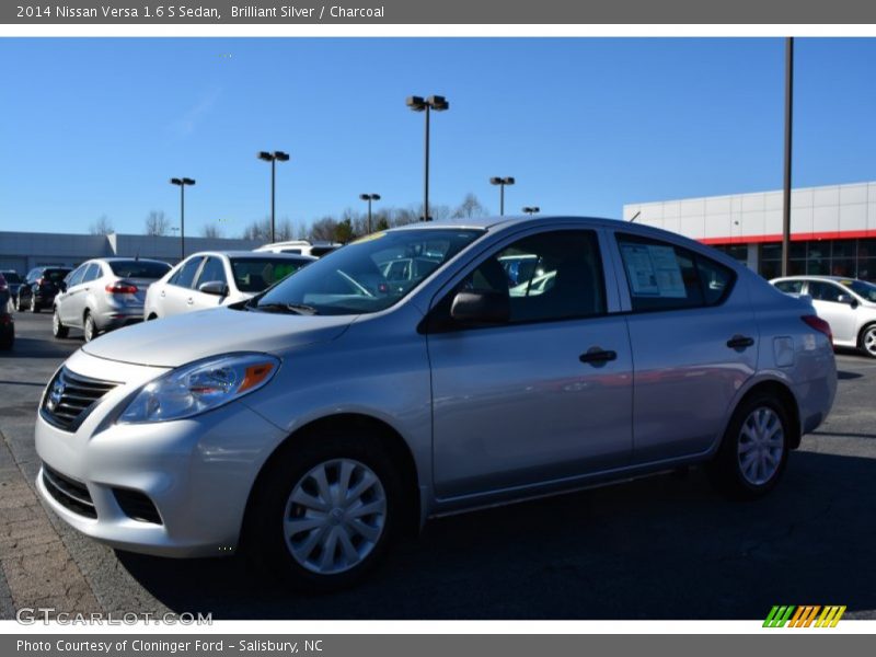 Brilliant Silver / Charcoal 2014 Nissan Versa 1.6 S Sedan