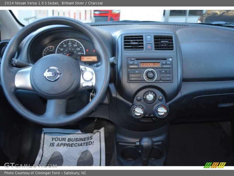 Brilliant Silver / Charcoal 2014 Nissan Versa 1.6 S Sedan