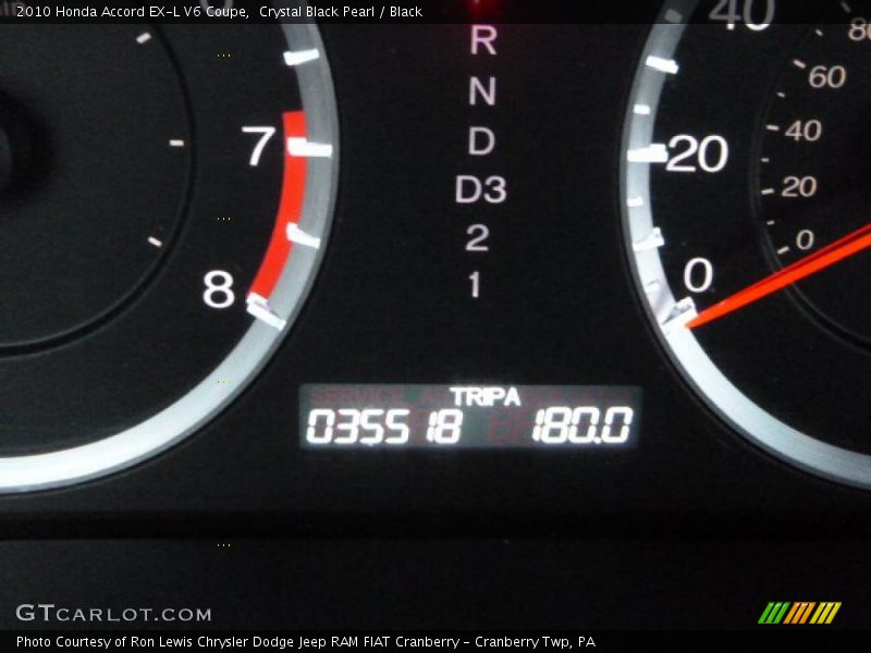 Crystal Black Pearl / Black 2010 Honda Accord EX-L V6 Coupe