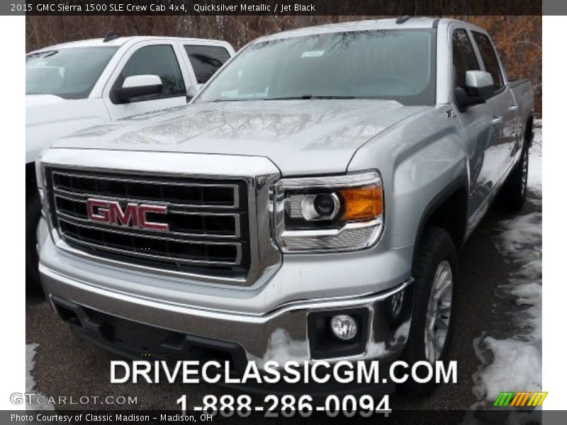 Quicksilver Metallic / Jet Black 2015 GMC Sierra 1500 SLE Crew Cab 4x4