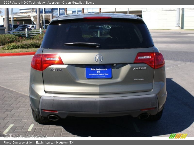 Aberdeen Green Metallic / Ebony 2007 Acura MDX Technology