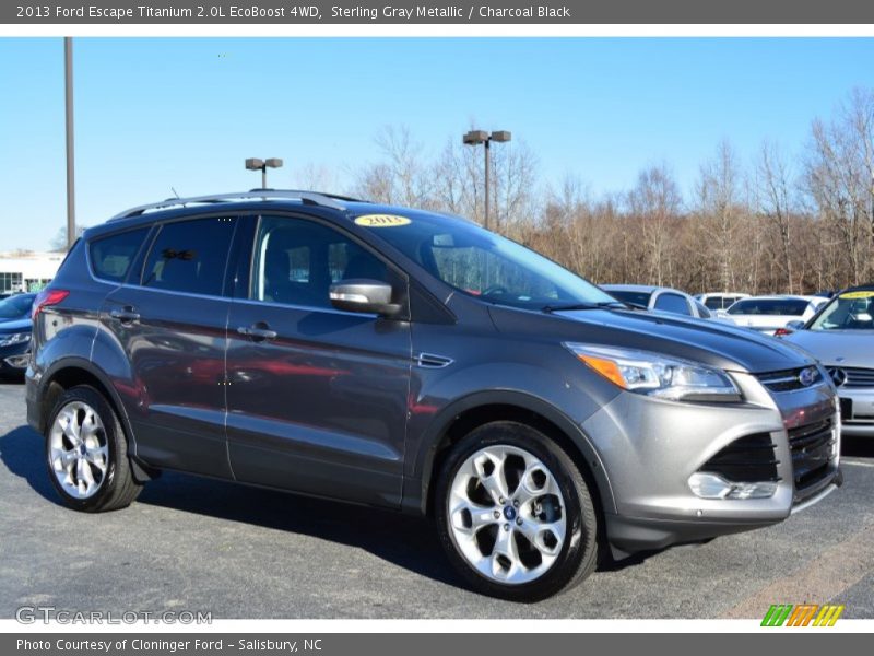 Sterling Gray Metallic / Charcoal Black 2013 Ford Escape Titanium 2.0L EcoBoost 4WD