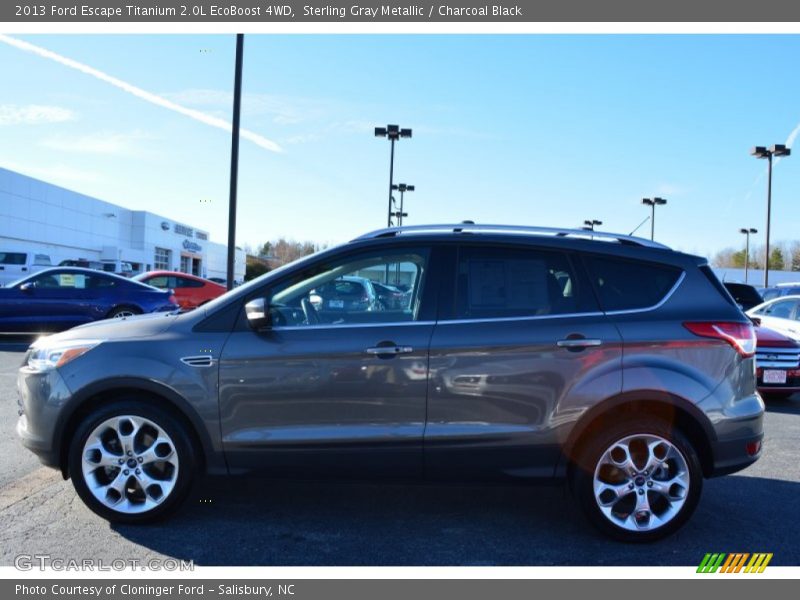 Sterling Gray Metallic / Charcoal Black 2013 Ford Escape Titanium 2.0L EcoBoost 4WD