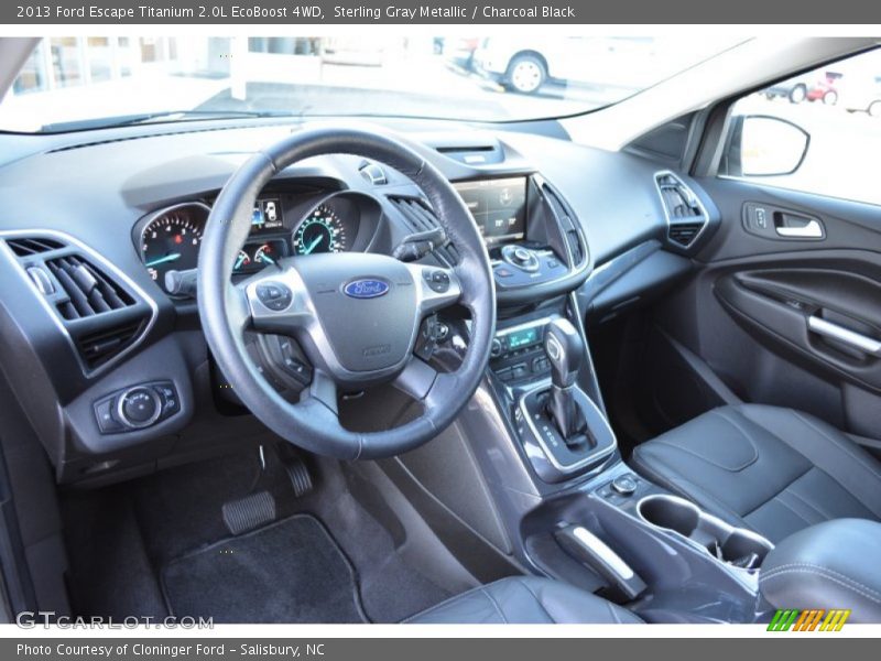 Sterling Gray Metallic / Charcoal Black 2013 Ford Escape Titanium 2.0L EcoBoost 4WD