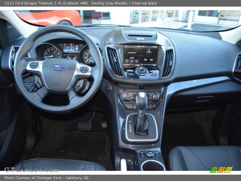 Sterling Gray Metallic / Charcoal Black 2013 Ford Escape Titanium 2.0L EcoBoost 4WD