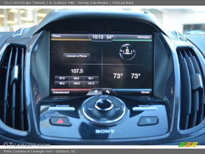 Sterling Gray Metallic / Charcoal Black 2013 Ford Escape Titanium 2.0L EcoBoost 4WD