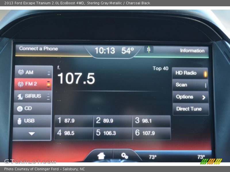 Sterling Gray Metallic / Charcoal Black 2013 Ford Escape Titanium 2.0L EcoBoost 4WD