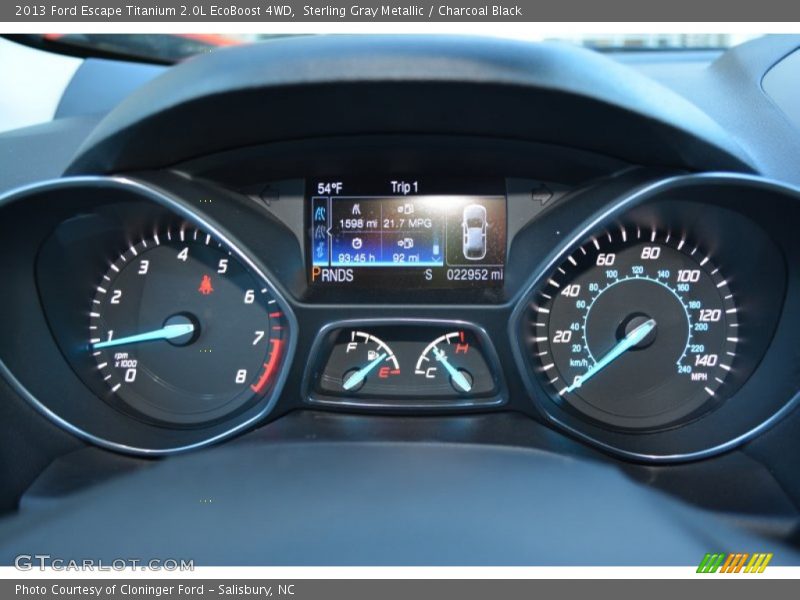 Sterling Gray Metallic / Charcoal Black 2013 Ford Escape Titanium 2.0L EcoBoost 4WD