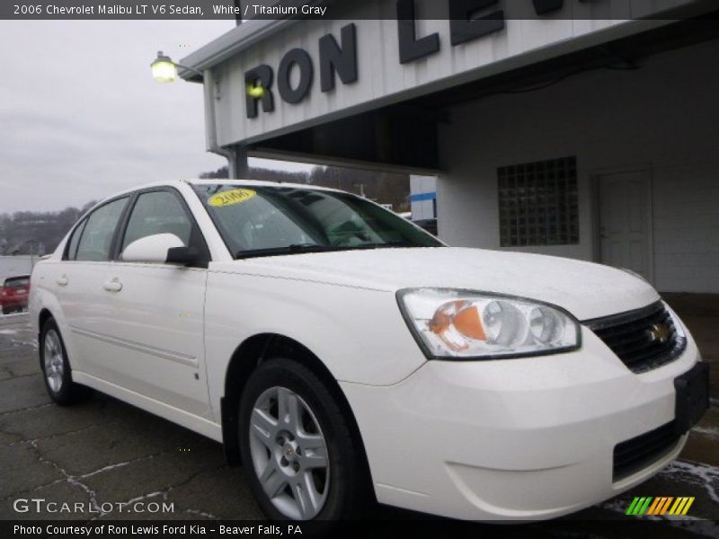 White / Titanium Gray 2006 Chevrolet Malibu LT V6 Sedan