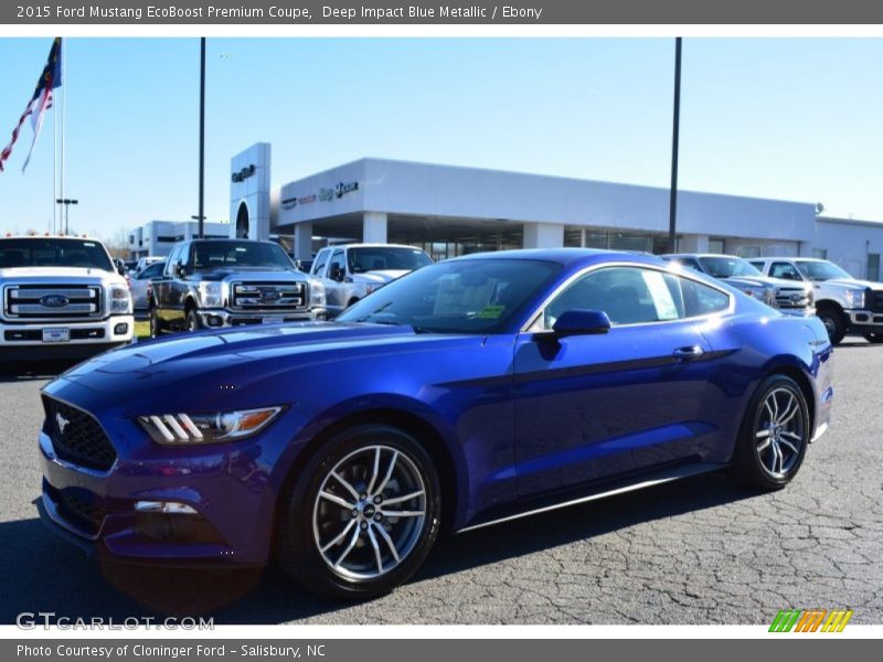 Deep Impact Blue Metallic / Ebony 2015 Ford Mustang EcoBoost Premium Coupe