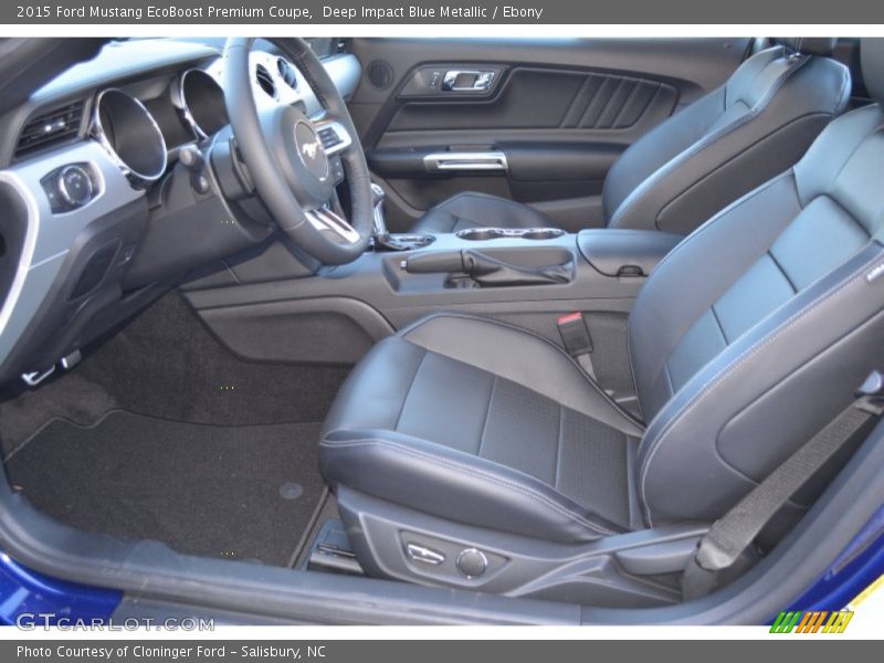 Deep Impact Blue Metallic / Ebony 2015 Ford Mustang EcoBoost Premium Coupe