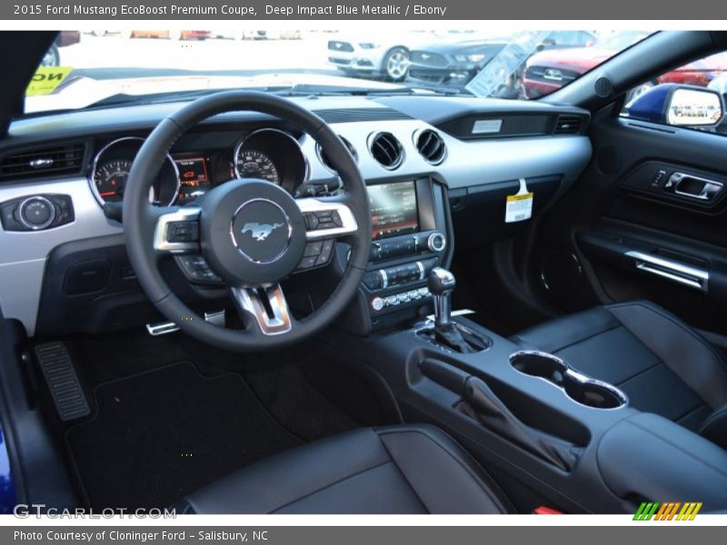 Deep Impact Blue Metallic / Ebony 2015 Ford Mustang EcoBoost Premium Coupe