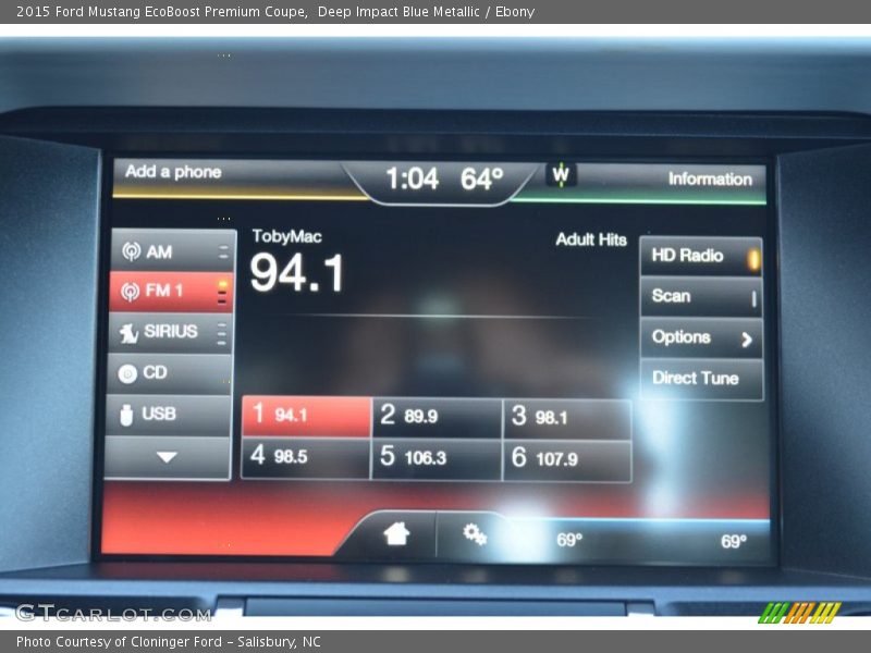 Deep Impact Blue Metallic / Ebony 2015 Ford Mustang EcoBoost Premium Coupe