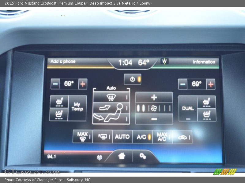 Deep Impact Blue Metallic / Ebony 2015 Ford Mustang EcoBoost Premium Coupe