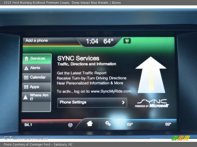 Deep Impact Blue Metallic / Ebony 2015 Ford Mustang EcoBoost Premium Coupe