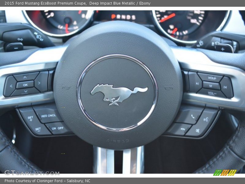Deep Impact Blue Metallic / Ebony 2015 Ford Mustang EcoBoost Premium Coupe
