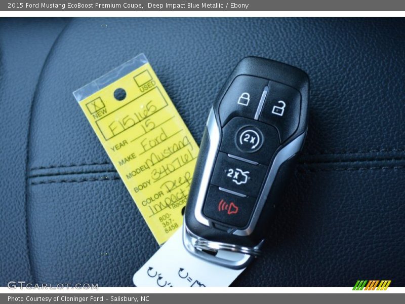 Deep Impact Blue Metallic / Ebony 2015 Ford Mustang EcoBoost Premium Coupe