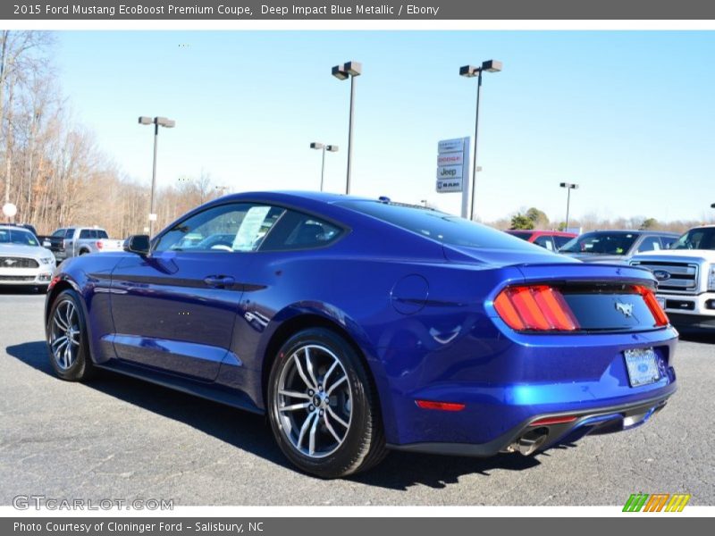 Deep Impact Blue Metallic / Ebony 2015 Ford Mustang EcoBoost Premium Coupe