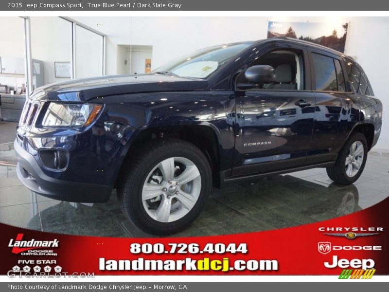 True Blue Pearl / Dark Slate Gray 2015 Jeep Compass Sport