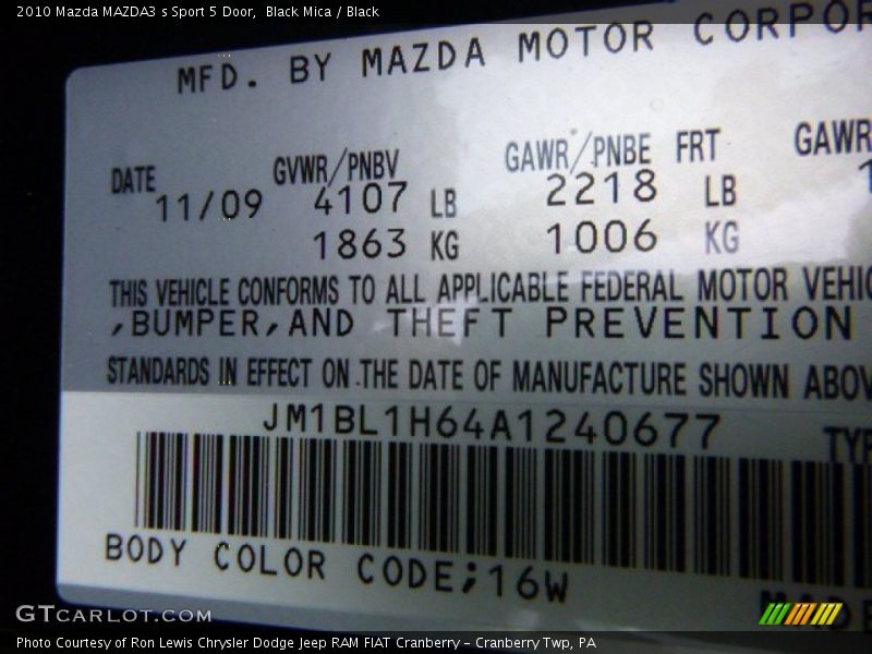 Black Mica / Black 2010 Mazda MAZDA3 s Sport 5 Door