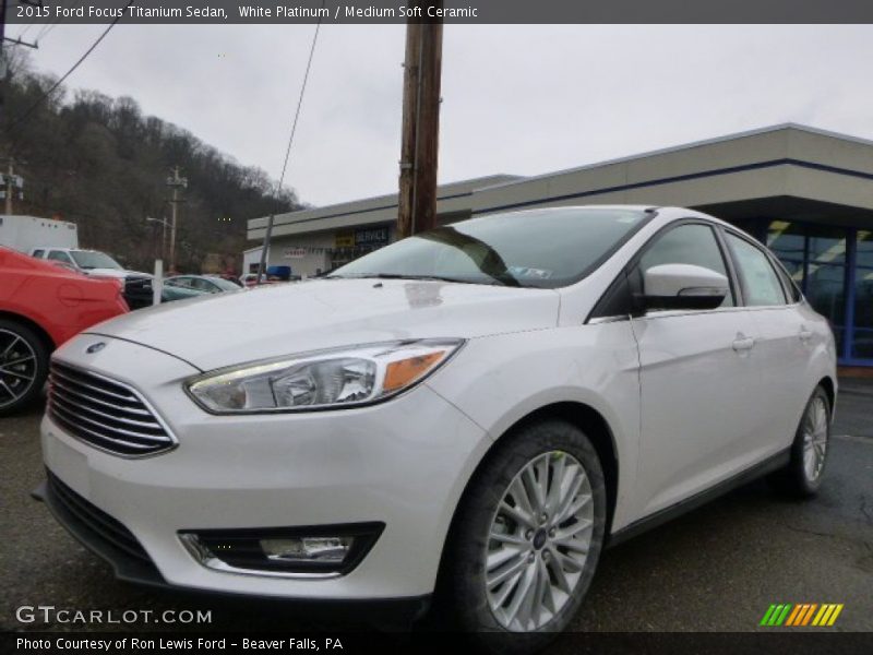 White Platinum / Medium Soft Ceramic 2015 Ford Focus Titanium Sedan