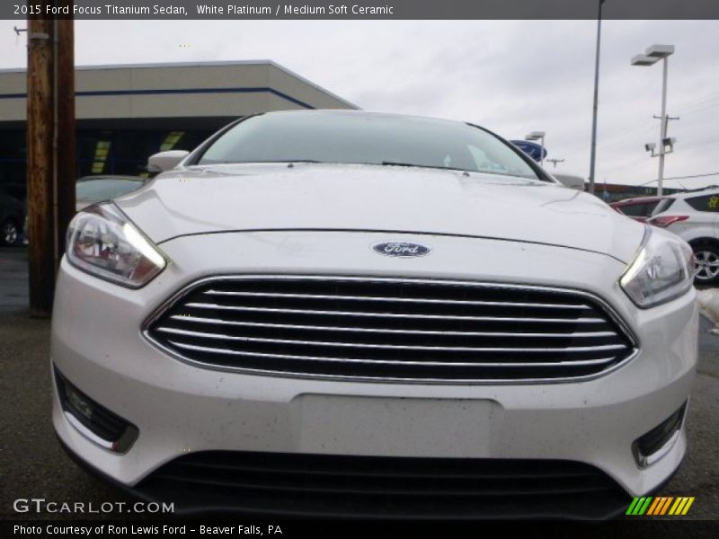 White Platinum / Medium Soft Ceramic 2015 Ford Focus Titanium Sedan